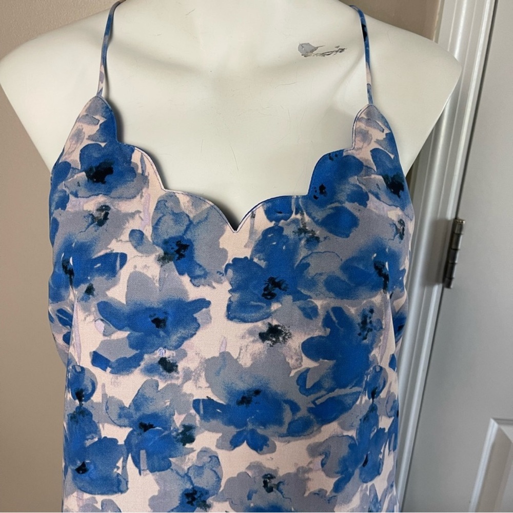 J.CREW | Blue and White Spaghetti Strap Camisole | Size 2 - Picture 2 of 6